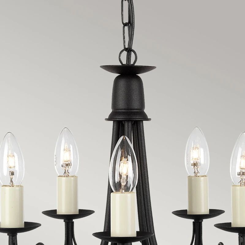 Elstead Lighting LED Kroonluchter | 5X E14 Max 60W | Dimbaar | Black