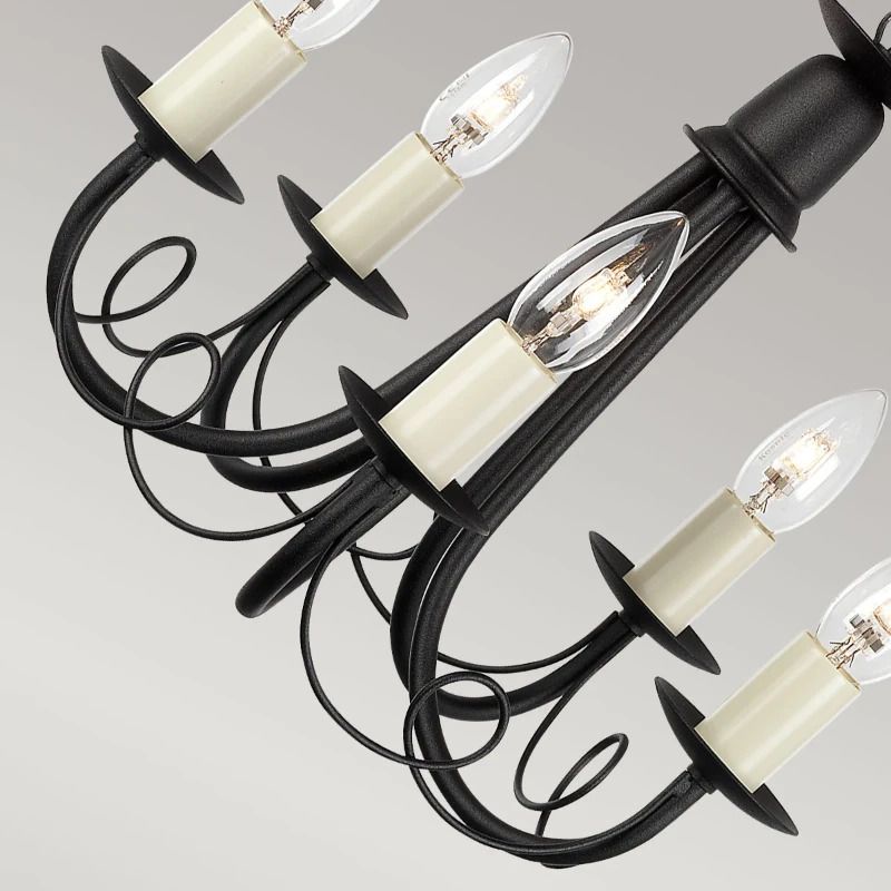 Elstead Lighting LED Kroonluchter | 5X E14 Max 60W | Dimbaar | Black