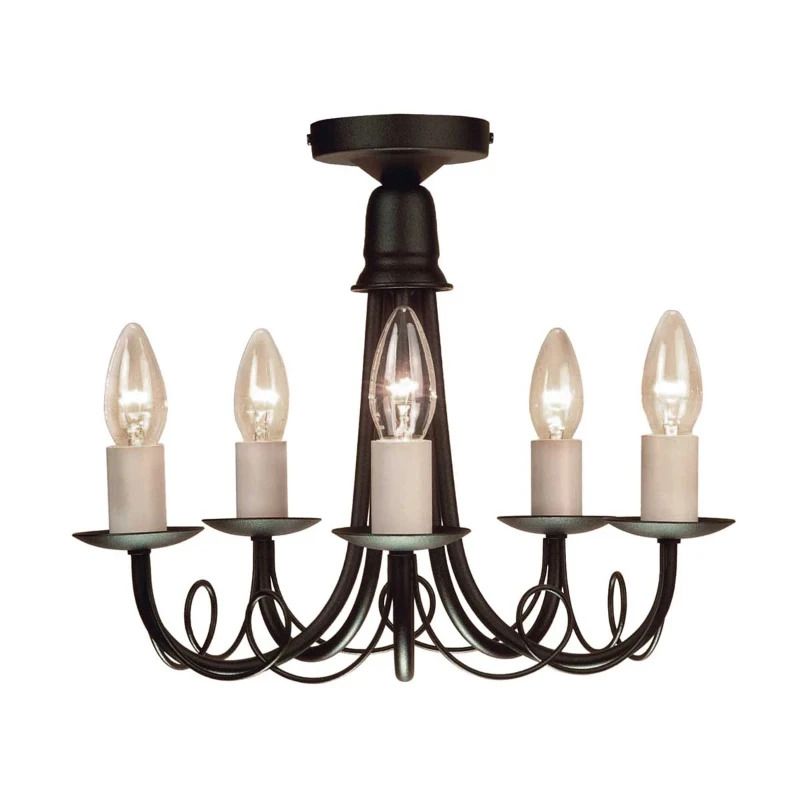 Elstead Lighting LED Kroonluchter | 5X E14 Max 60W | Dimbaar | Black