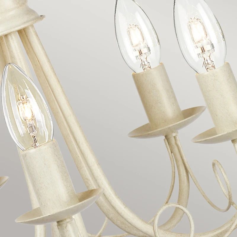 Elstead Lighting LED Kroonluchter | 5X E14 Max 60W | Dimbaar | Ivory/ Gold Patina