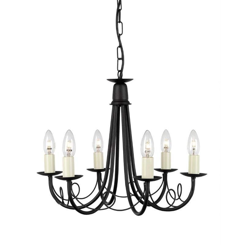 Elstead Lighting LED Kroonluchter | 6X E14 Max 60W | Dimbaar | Black
