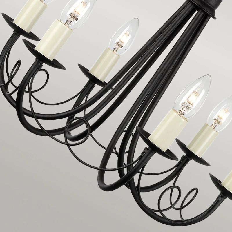 Elstead Lighting LED Kroonluchter | 6X E14 Max 60W | Dimbaar | Black