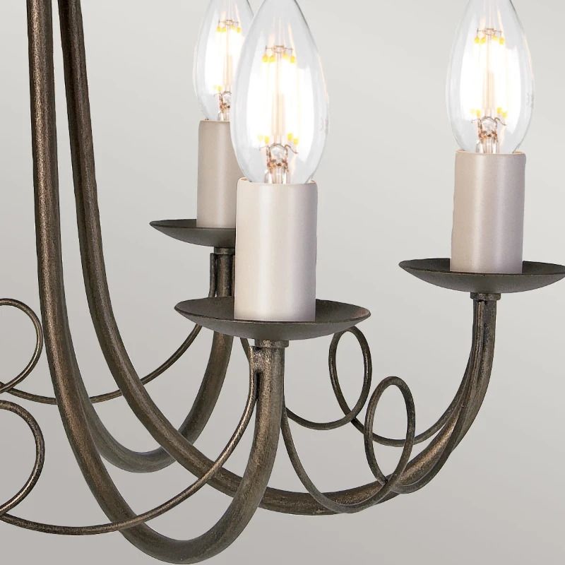Elstead Lighting LED Kroonluchter | 6X E14 Max 60W | Dimbaar | Black/ Gold Patina