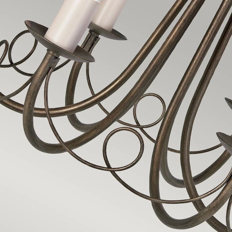 Elstead Lighting LED Kroonluchter | 6X E14 Max 60W | Dimbaar | Black/ Gold Patina