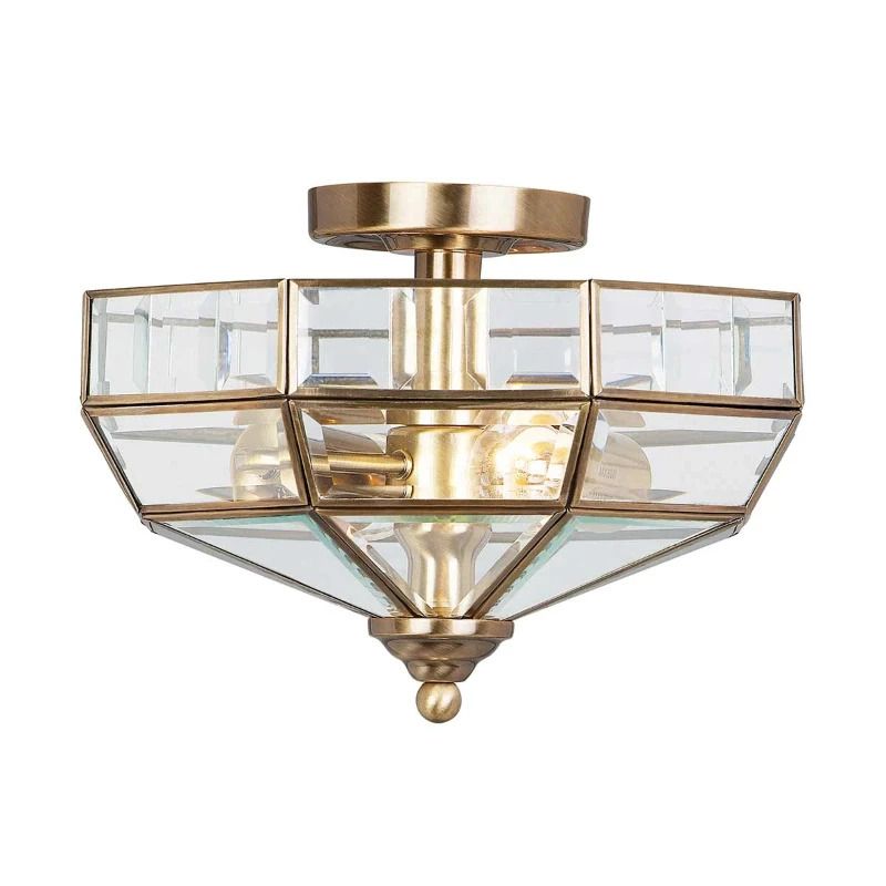 Elstead Lighting LED Plafondlamp Old Park | 2X E27 Max 60W | Dimbaar | Antique Brass