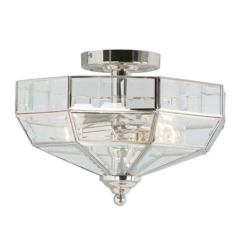 Elstead Lighting LED Plafondlamp Old Park | 2X E27 Max 60W | Dimbaar | Polished Nickel