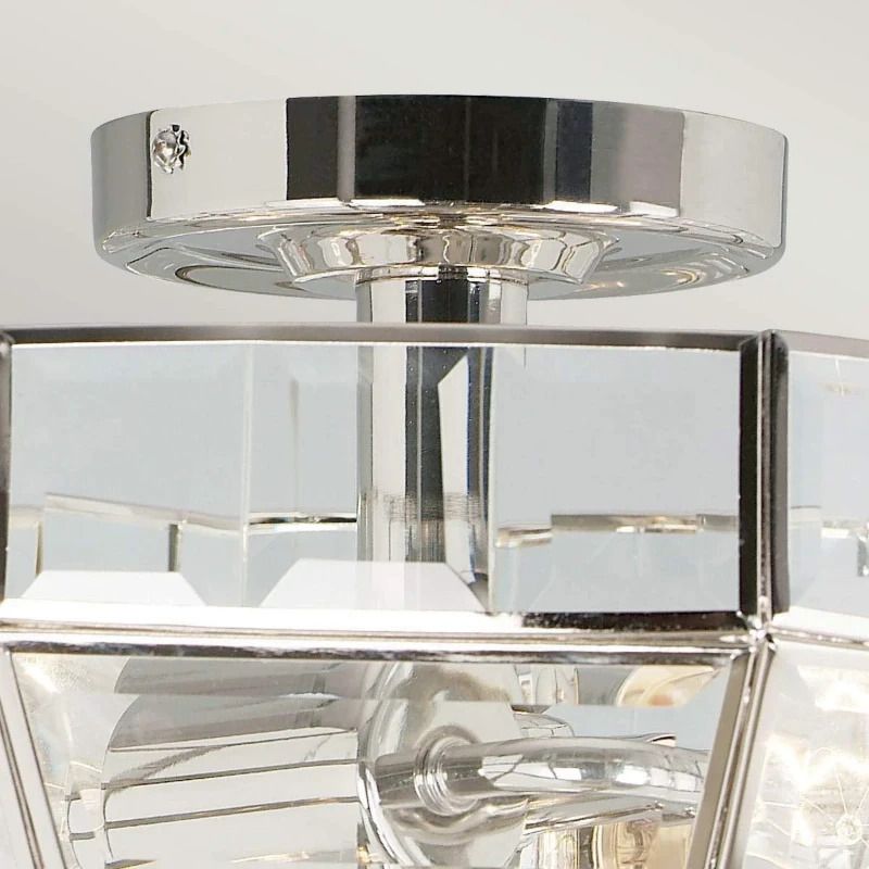 Elstead Lighting LED Plafondlamp Old Park | 2X E27 Max 60W | Dimbaar | Polished Nickel