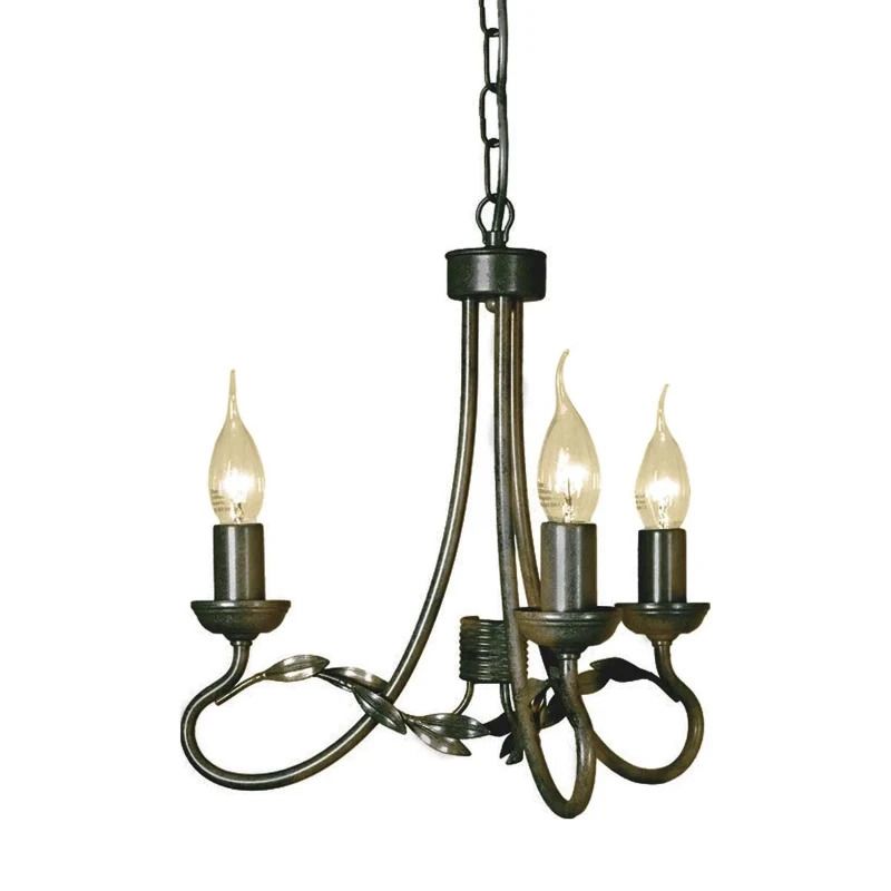 Elstead Lighting LED Kroonluchter | 3X E14 Max 60W | Dimbaar | Black/Gold Patina
