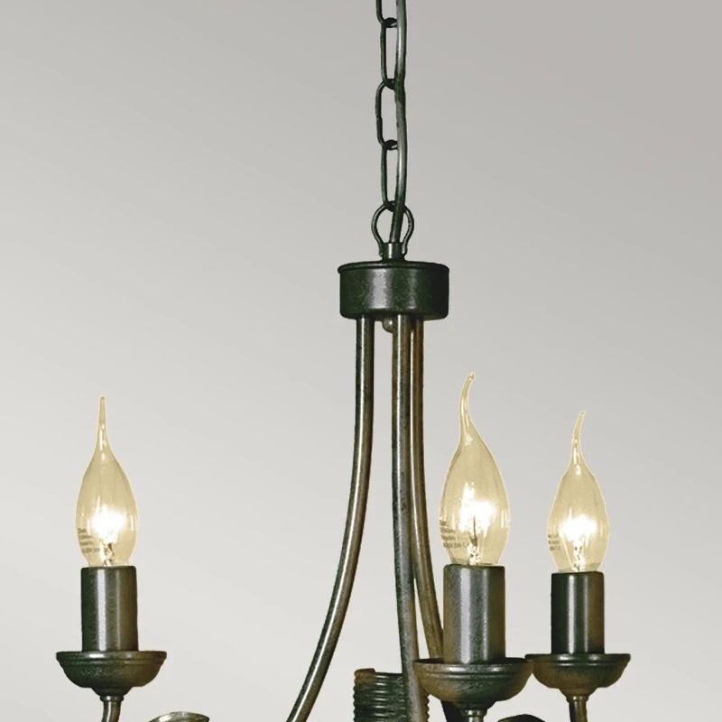 Elstead Lighting LED Kroonluchter | 3X E14 Max 60W | Dimbaar | Black/Gold Patina