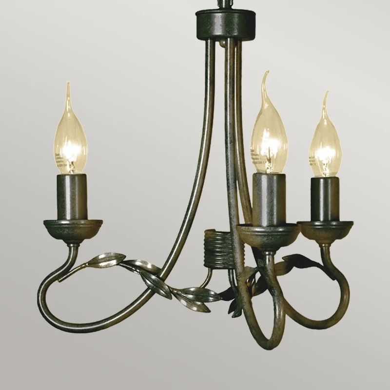 Elstead Lighting LED Kroonluchter | 3X E14 Max 60W | Dimbaar | Black/Gold Patina