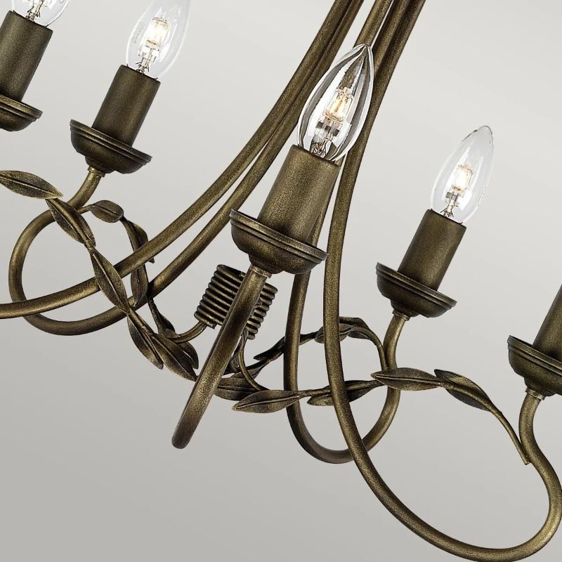 Elstead Lighting LED Kroonluchter | 5X E14 Max 60W | Dimbaar | Black/Gold Patina