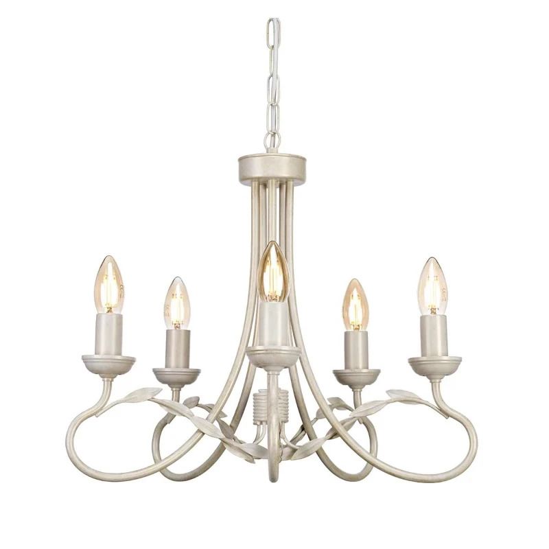 Elstead Lighting LED Kroonluchter | 5X E14 Max 60W | Dimbaar | Ivory/Gold Patina