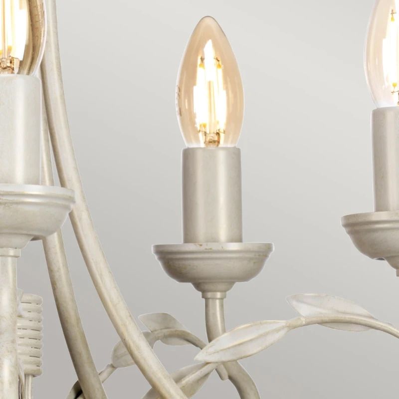 Elstead Lighting LED Kroonluchter | 5X E14 Max 60W | Dimbaar | Ivory/Gold Patina