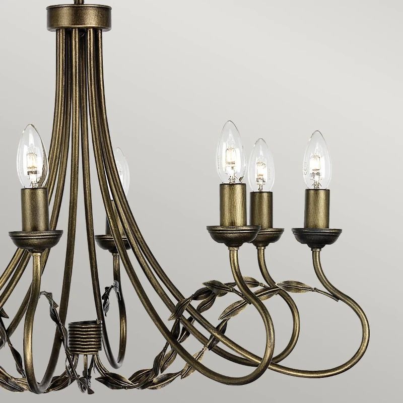 Elstead Lighting LED Kroonluchter | 8X E14 Max 60W | Dimbaar | Black/Gold Patina