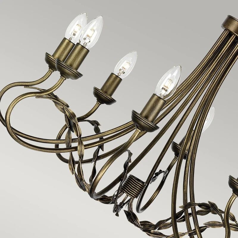 Elstead Lighting LED Kroonluchter | 8X E14 Max 60W | Dimbaar | Black/Gold Patina