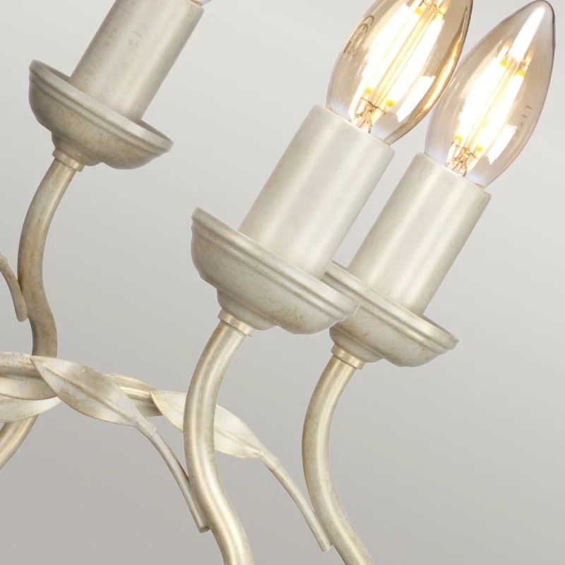 Elstead Lighting LED Kroonluchter | 8X E14 Max 60W | Dimbaar | Ivory/Gold Patina
