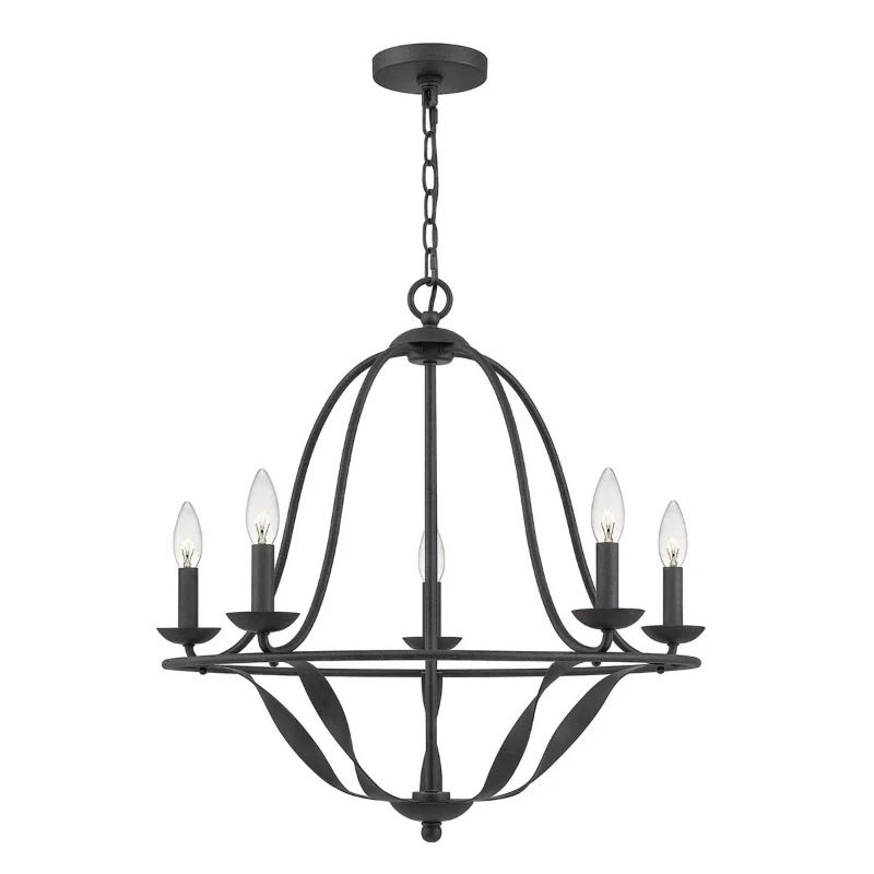 Quoizel LED Kroonluchter | 5X E14 Max 40W | Dimbaar | Grey Ash