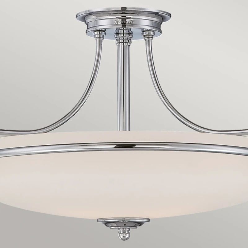 Quoizel LED Plafondlamp Griffin | 3X E27 Max 60W | Dimbaar | Polished Chrome