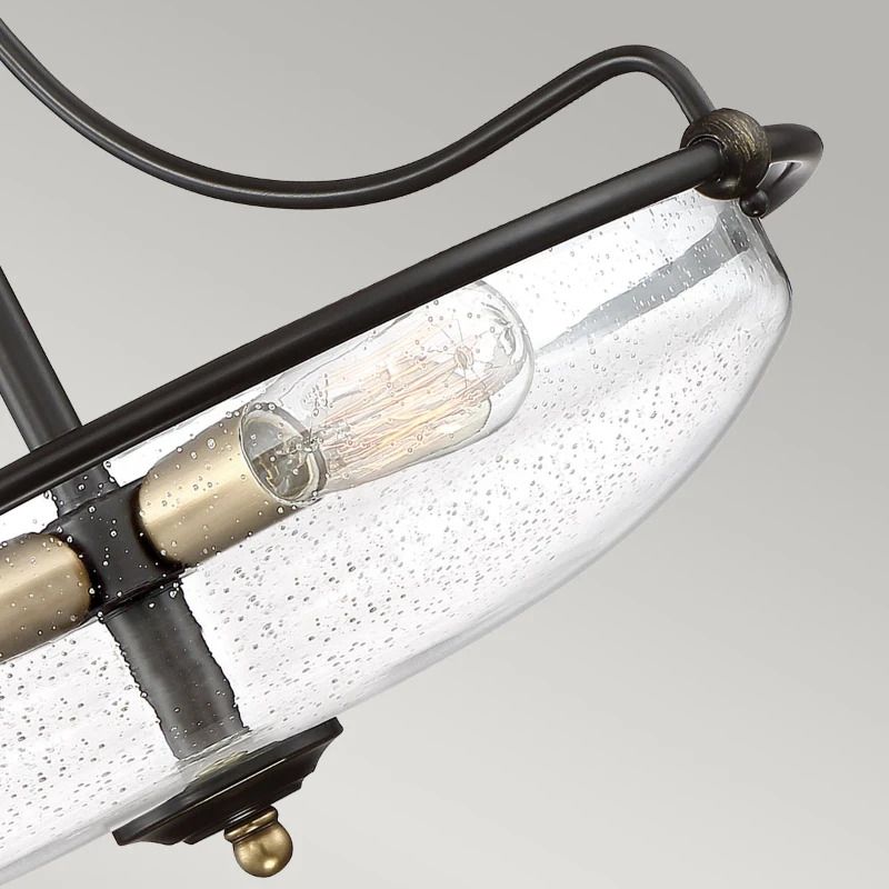 Quoizel LED Plafondlamp Griffin | 4X E27 Max 60W | Dimbaar | Palladian Bronze with Weathered Brass Accents