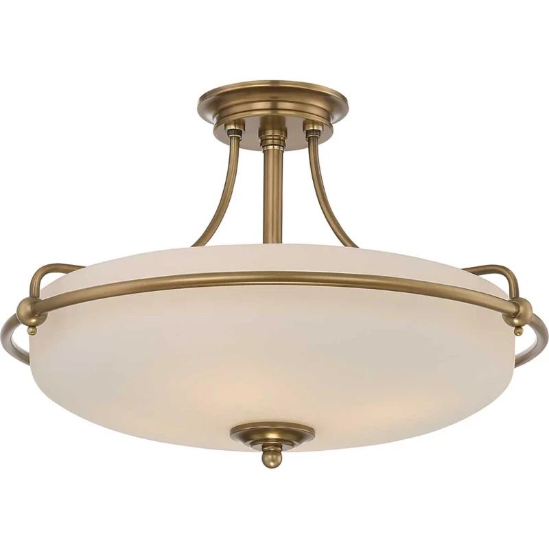 Quoizel LED Plafondlamp Griffin | 4X E27 Max 60W | Dimbaar | Weathered Brass