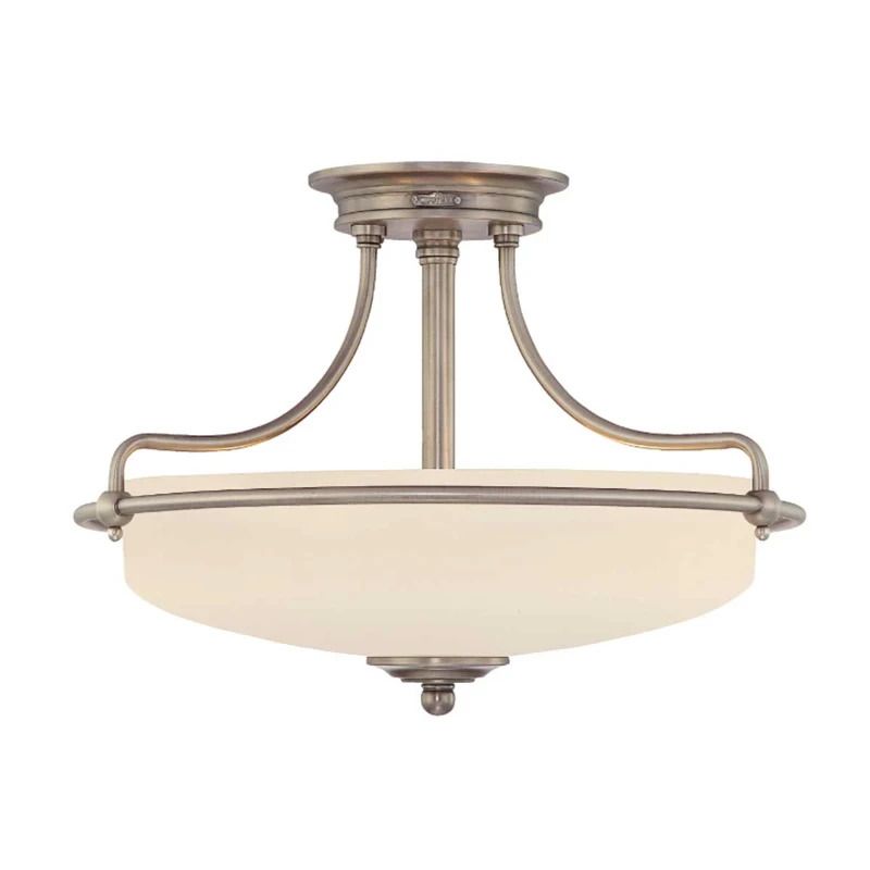 Quoizel LED Plafondlamp Griffin | 3X E27 Max 60W | Dimbaar | Antique Nickel