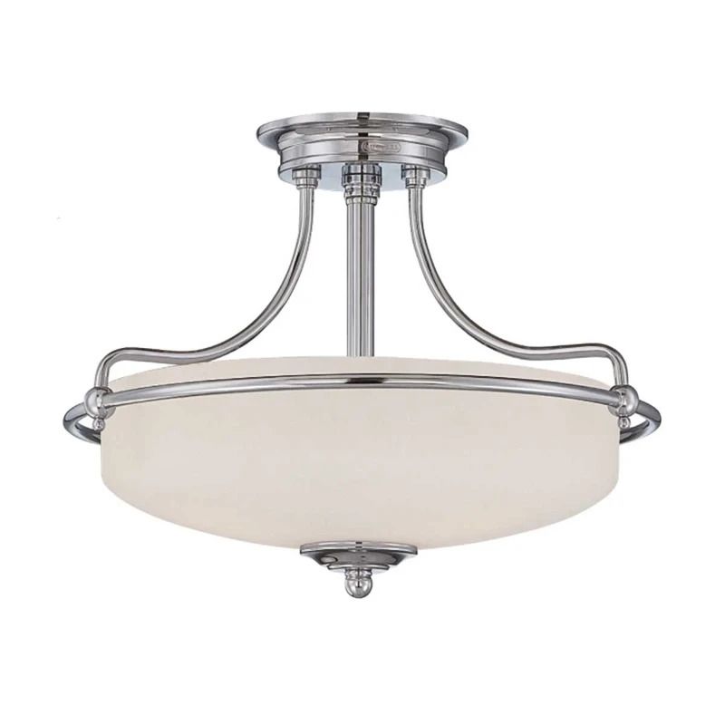 Quoizel LED Plafondlamp Griffin | 3X E27 Max 60W | Dimbaar | Polished Chrome