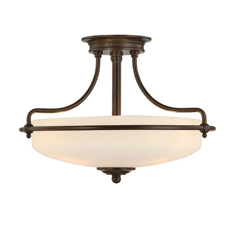 Quoizel LED Plafondlamp Griffin | 3X E27 Max 60W | Dimbaar | Palladian Bronze
