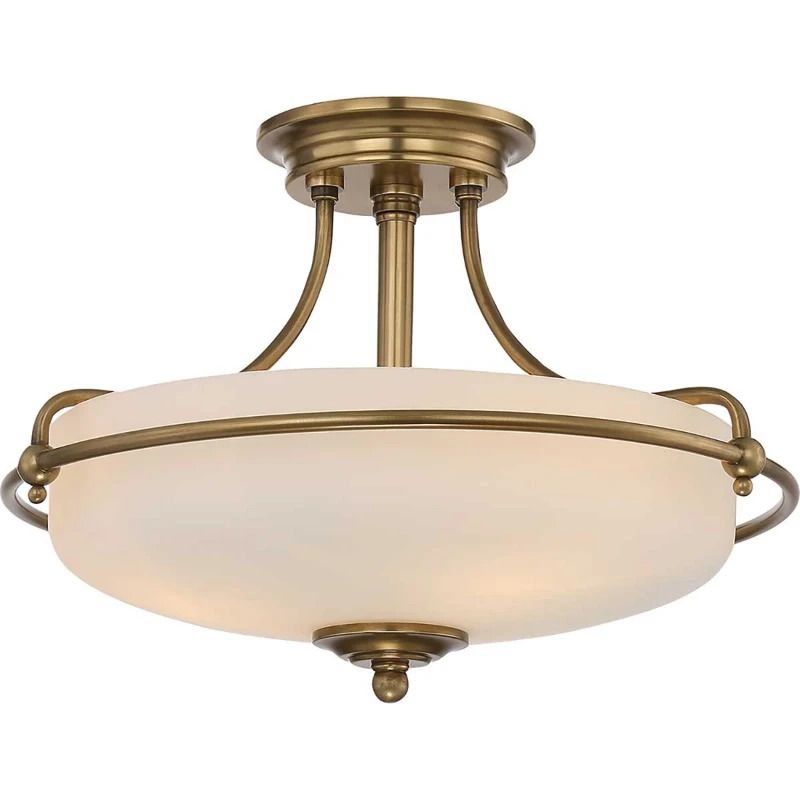 Quoizel LED Plafondlamp Griffin | 3X E27 Max 60W | Dimbaar | Weathered Brass