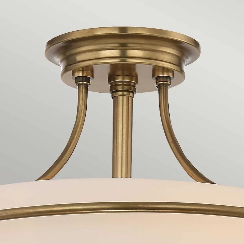 Quoizel LED Plafondlamp Griffin | 3X E27 Max 60W | Dimbaar | Weathered Brass