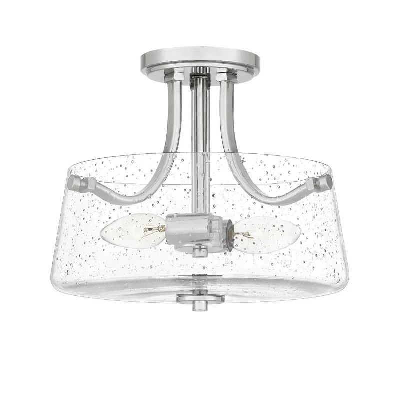 Quoizel LED Plafondlamp Hollister | 2X E27 Max 60W | Dimbaar | Polished Nickel