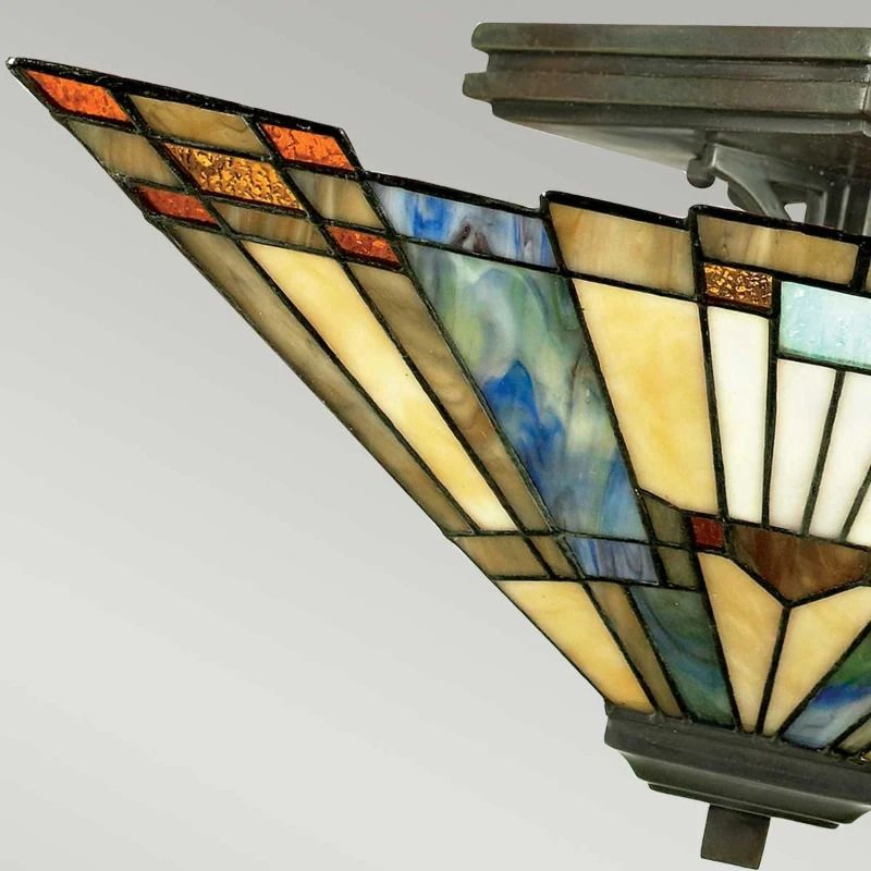 Quoizel Tifanny LED Plafondlamp Inglenook | 2X E27 Max 60W | Dimbaar | Valiant Bronze