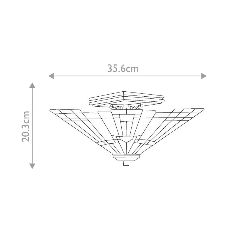 Quoizel Tifanny LED Plafondlamp Inglenook | 2X E27 Max 60W | Dimbaar | Valiant Bronze