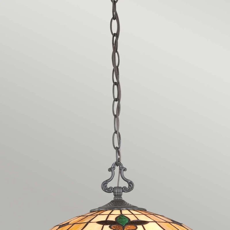 Quoizel Tifanny LED Hanglamp Kami | 3X E27 Max 60W | Dimbaar | Vintage Bronze