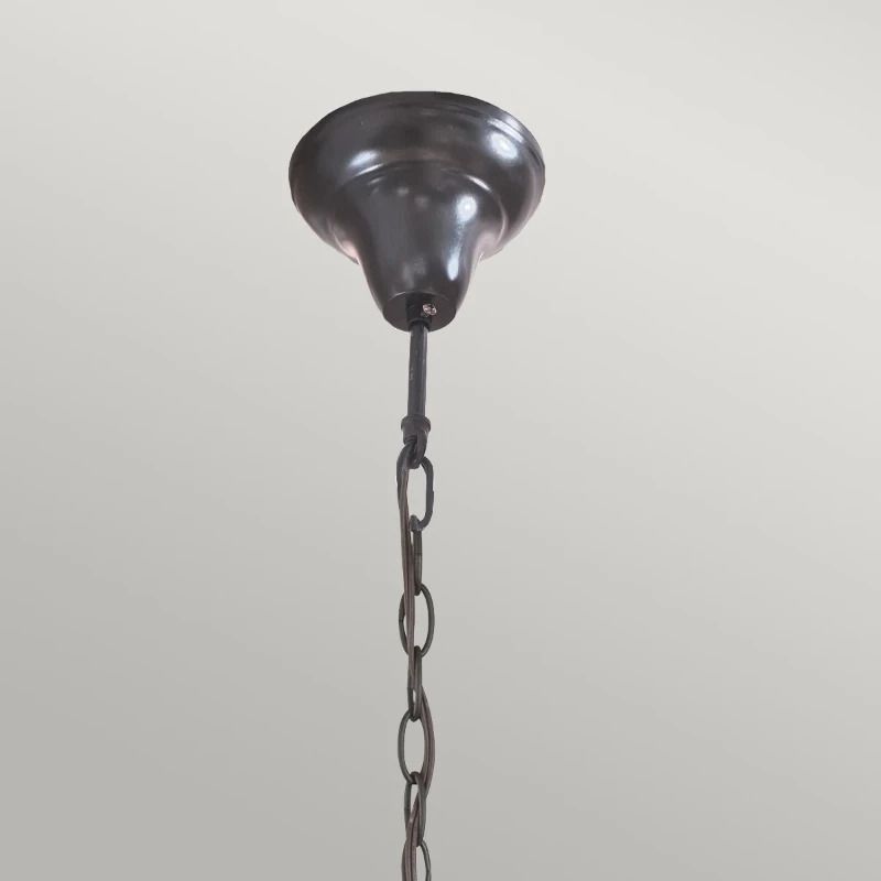 Quoizel Tifanny LED Hanglamp Kami | 3X E27 Max 60W | Dimbaar | Vintage Bronze