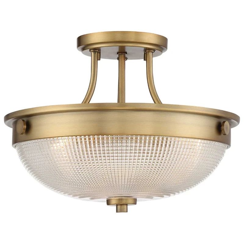 Quoizel LED Plafondlamp Mantle | 2X E27 Max 60W | Dimbaar | Weathered Brass