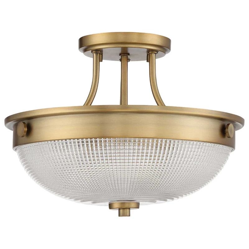 Quoizel LED Plafondlamp Mantle | 2X E27 Max 60W | Dimbaar | Weathered Brass