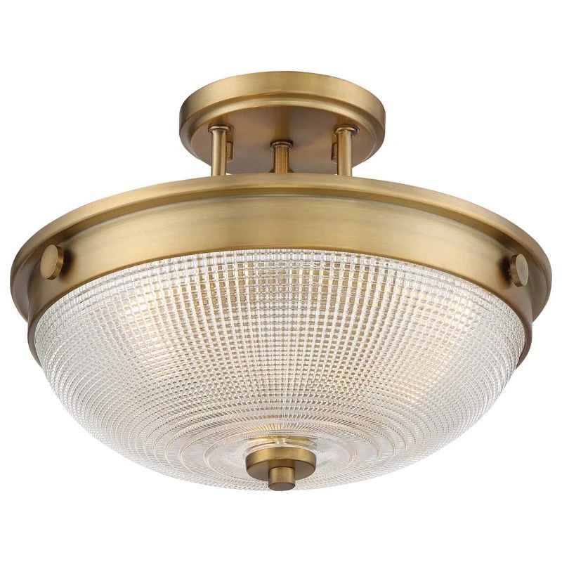 Quoizel LED Plafondlamp Mantle | 2X E27 Max 60W | Dimbaar | Weathered Brass