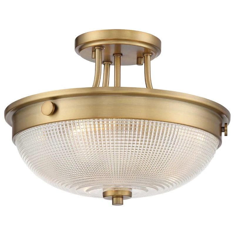 Quoizel LED Plafondlamp Mantle | 2X E27 Max 60W | Dimbaar | Weathered Brass