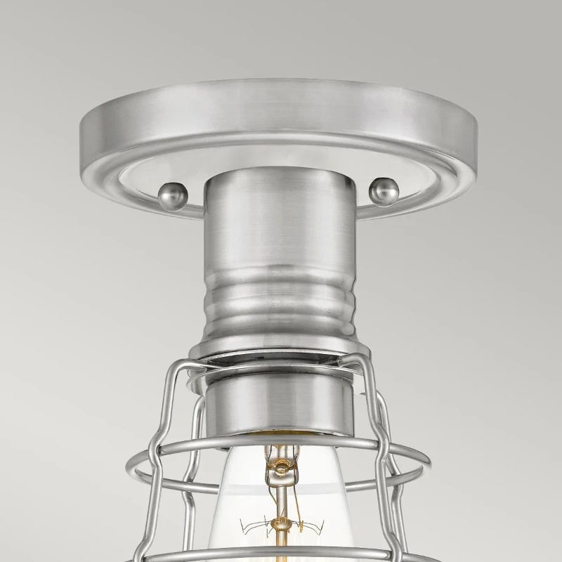Quoizel LED Plafondlamp Mixon | 1X E27 Max 60W | Dimbaar | Brushed Nickel