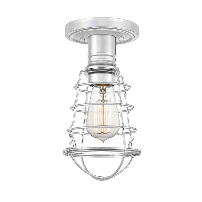 Quoizel LED Plafondlamp Mixon | 1X E27 Max 60W | Dimbaar | Polished Chrome