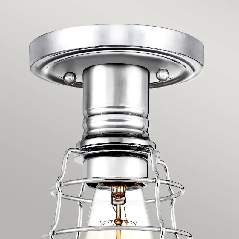 Quoizel LED Plafondlamp Mixon | 1X E27 Max 60W | Dimbaar | Polished Chrome