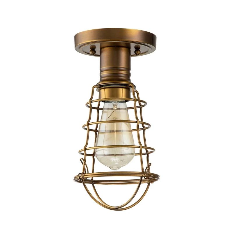 Quoizel LED Plafondlamp Mixon | 1X E27 Max 60W | Dimbaar | Weathered Brass