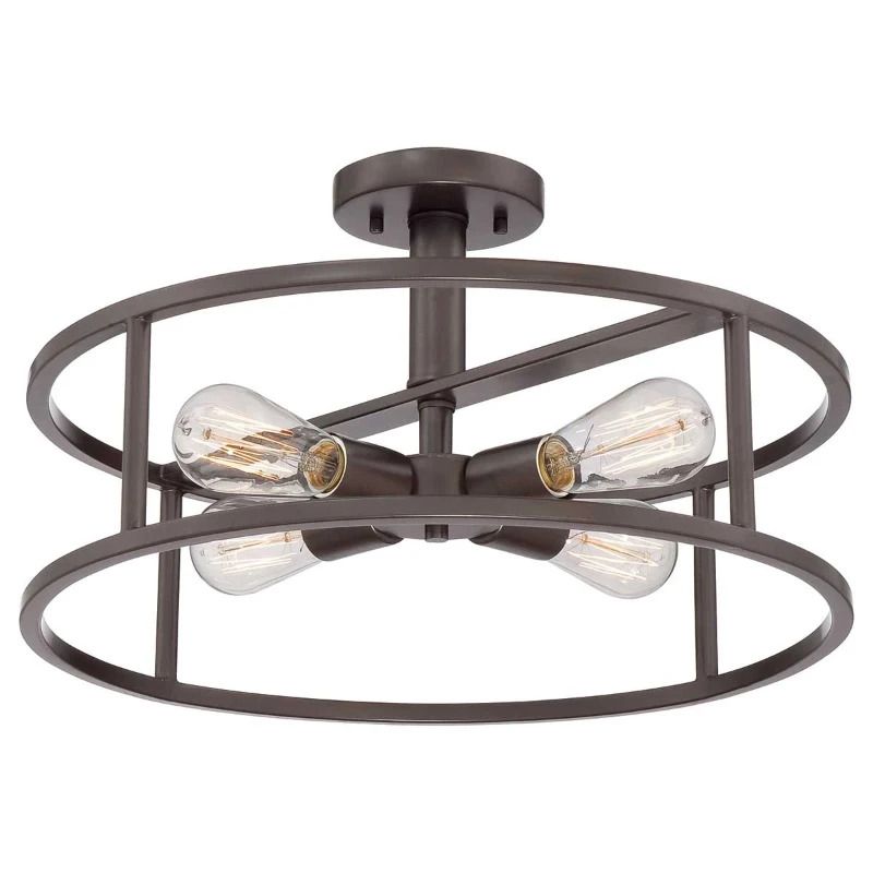 Quoizel LED Plafondlamp New Harbor | 4X E27 Max 60W | Dimbaar | Western Bronze