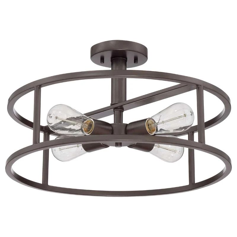 Quoizel LED Plafondlamp New Harbor | 4X E27 Max 60W | Dimbaar | Western Bronze