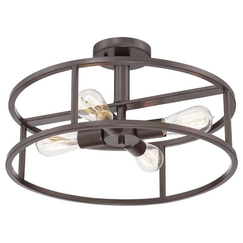 Quoizel LED Plafondlamp New Harbor | 4X E27 Max 60W | Dimbaar | Western Bronze