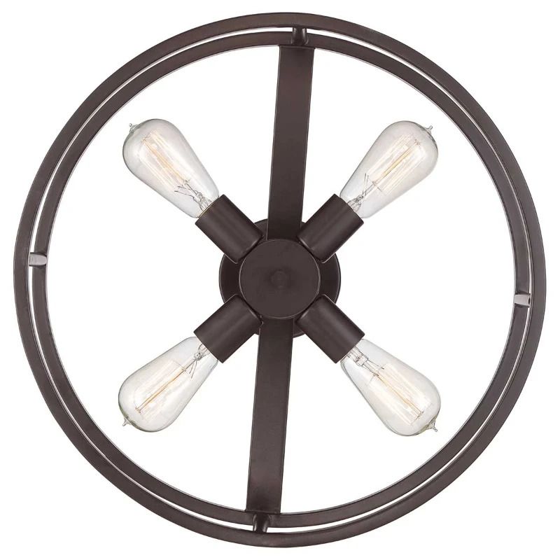Quoizel LED Plafondlamp New Harbor | 4X E27 Max 60W | Dimbaar | Western Bronze