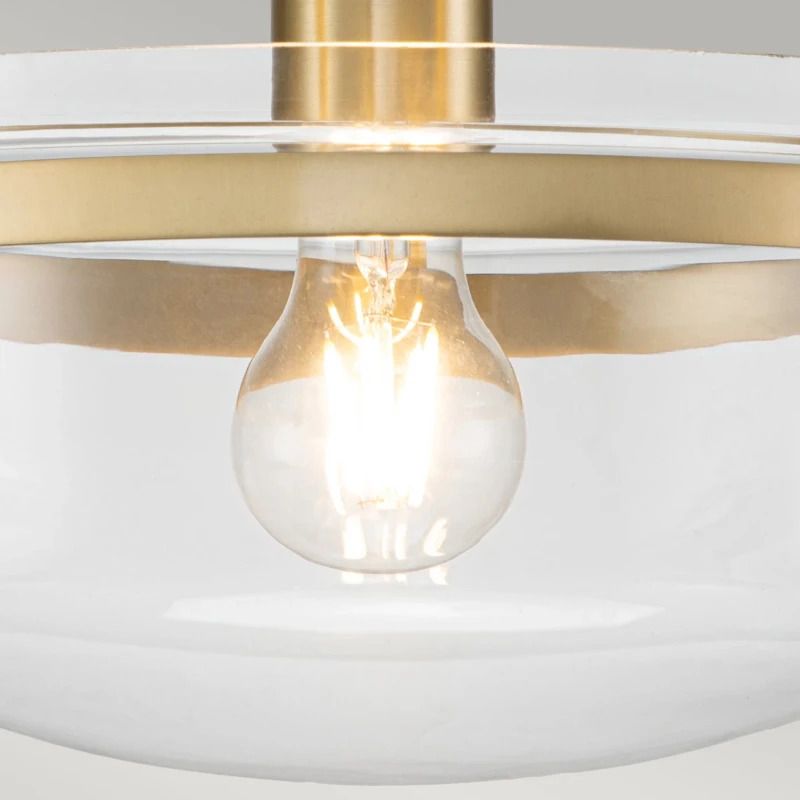Quoizel LED Plafondlamp Penn Station | 1X E27 Max 60W | Dimbaar | Brushed Brass