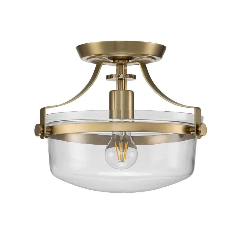 Quoizel LED Plafondlamp Penn Station | 1X E27 Max 60W | Dimbaar | Brushed Brass
