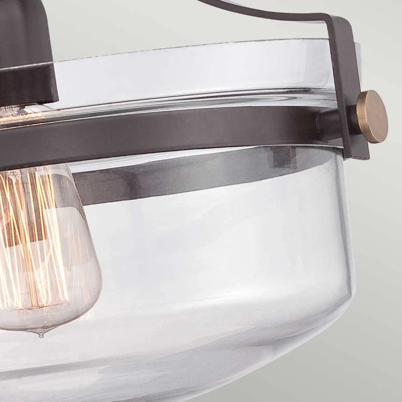 Quoizel LED Plafondlamp Penn Station | 1X E27 Max 60W | Dimbaar | Western Bronze