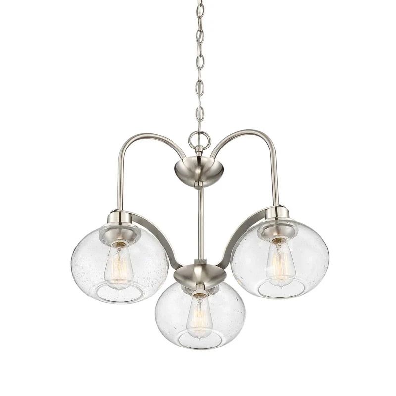 Quoizel LED Kroonluchter | 3X E27 Max 60W | Dimbaar | Brushed Nickel